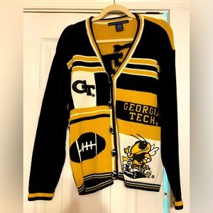 Georgia Tech Football Cardigan- Unisex - Excellent Condition.  It’s game time!